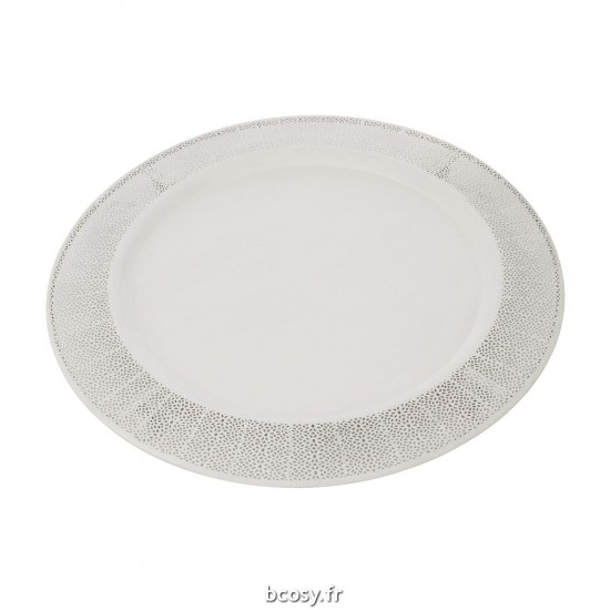 J-Line J Line Bols de décoration Bol de décoration Jolipa Plateau Antique Metal Verre Blanc.