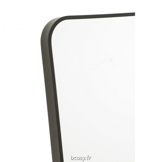 Jolipa Miroir Sur Pied Rectangle Verre Met Noir.