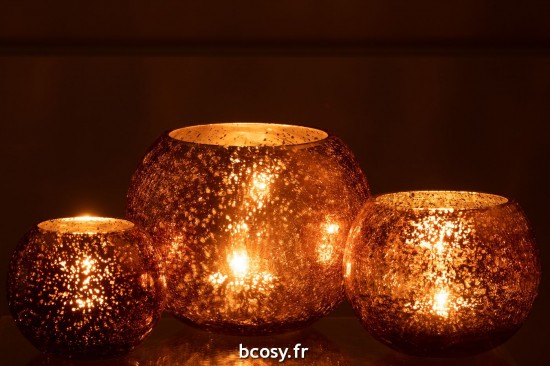 J-Line Fotosforo Bola Agrietado Cristal Nacarado Castagna Large.