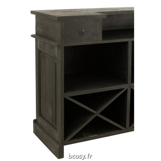 J-Line Bar 2 Cassetti Legno Mango Nero.