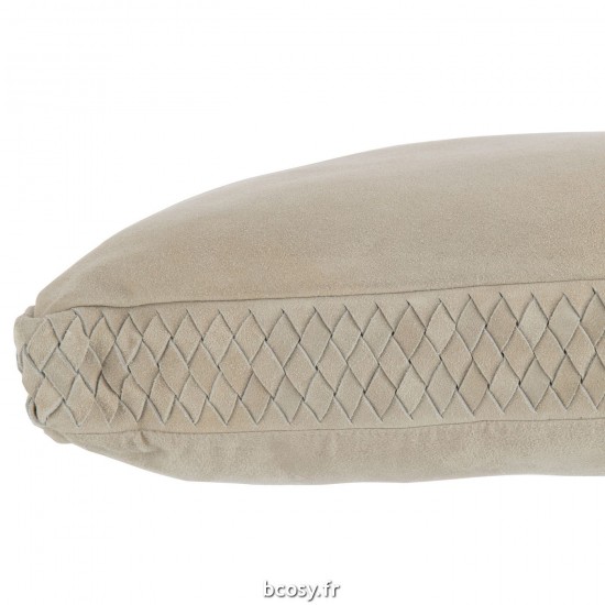 J-Line J Line coussins Jolipa Coussin Tissé Cuir Gris.