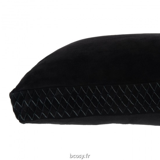 J-Line J Line coussins Jolipa Coussin Tissé Cuir Noir.