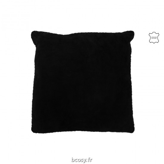 J Line Coussin Tissé Cuir Noir JLine 36638 by Jolipa 36638.