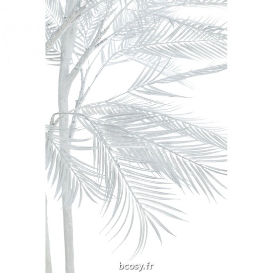 J-Line J Line arbres sapins de noel sur pied Jolipa Arbre Feuilles Palmier 3 Troncs Acier Argente Large.