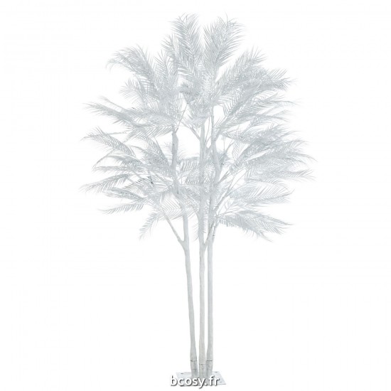 J Line Arbre Feuilles Palmier 3 Troncs Acier Argente Large JLine 36818 by Jolipa 36818.