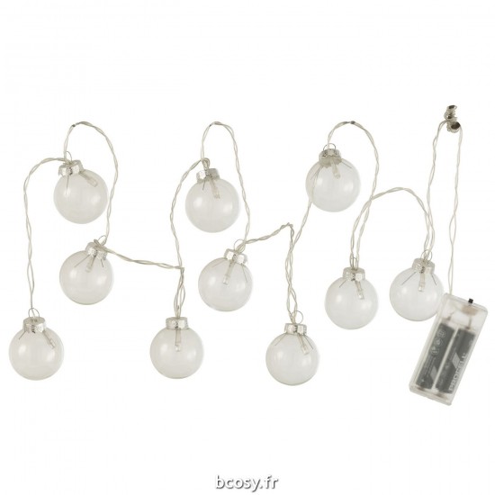 J Line Guirlande 10 Boules Led Verre Lisse Transparent JLine 36830 by Jolipa 36830.