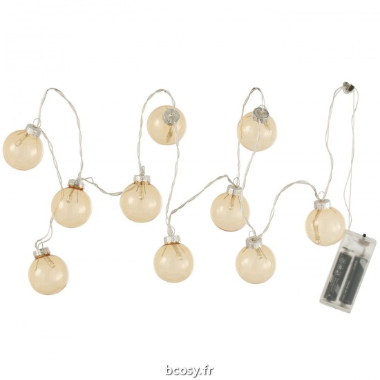 J Line Guirlande 10 Boules Led Verre Lisse Jaune JLine 36832 by Jolipa 36832.