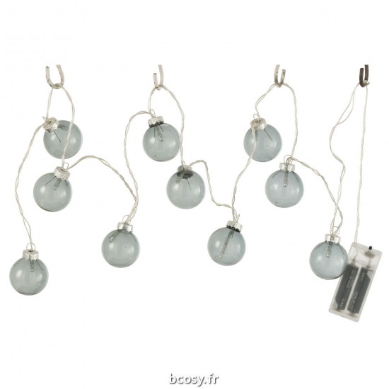 J Line Guirlande 10 Boules Led Verre Lisse Gris Fonce JLine 36834 by Jolipa 36834.