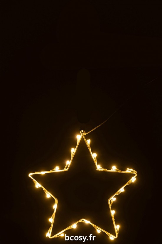 J-Line J Line Lumières de Noël. Lampe de Noël. Lampes de Noël Jolipa Etoile Deco Led Metal Blanc Small.