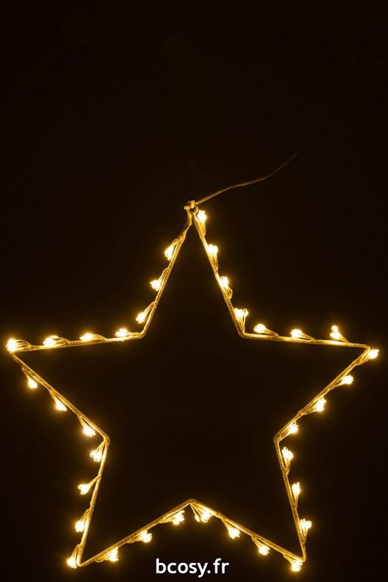 J-Line J Line Lumières de Noël. Lampe de Noël. Lampes de Noël Jolipa Etoile Deco Led Metal Blanc Large.