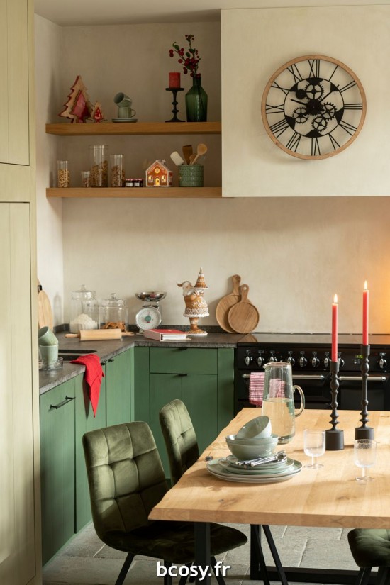 Jolipa Horloge Chiffres Romains Roues Metal Bois Noir Small.