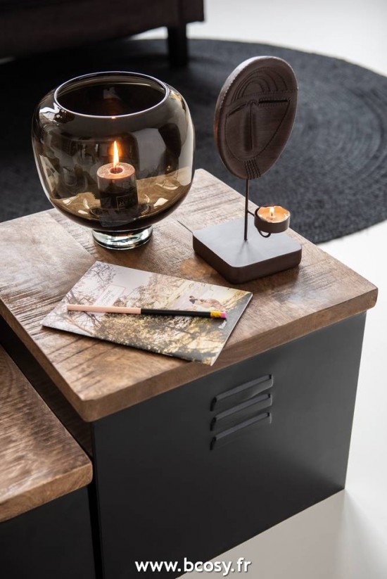 Jolipa Jline Vase Sur Pied Rond Verre Marron Foncé Small