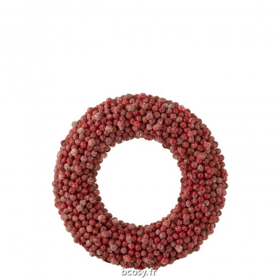 J Line Suspension Couronne Baies Rond Plastique Rouge Large JLine 36909 by Jolipa 36909.