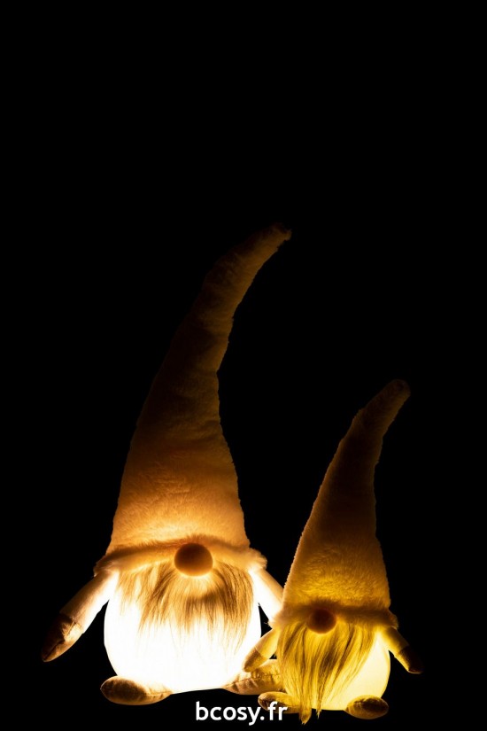 J-Line J Line peres noël Lutin Led Textile Blanc Large.