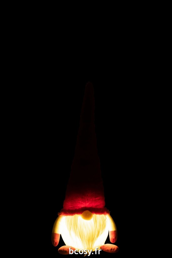 J-Line J Line peres noël Jolipa Lutin Led Textile Rouge Blanc Large.