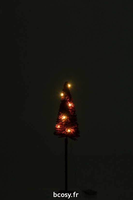 J-Line J Line arbres sapins de noel sur pied Jolipa Arbre Led Piles Plastique Rouge Small.