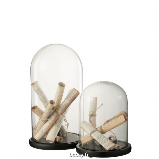 J-line 37057 Jolipa JLine objets deco cloche en verre avec objet.