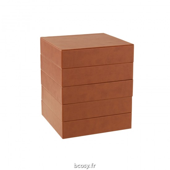 J Line Boite A Bijoux 4 Parties Simili Cuir Cognac JLine 37092 by Jolipa 37092.