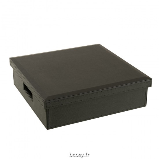 J Line Boite Jeu De Cartes Echecs Simili Cuir Noir JLine 37099 by Jolipa 37099.