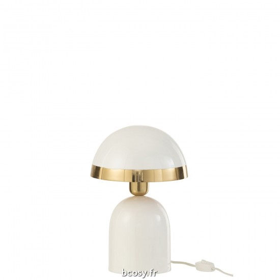 J Line Lampe Bord Dore Metal Brillant Blanc JLine 37174 by Jolipa 37174.