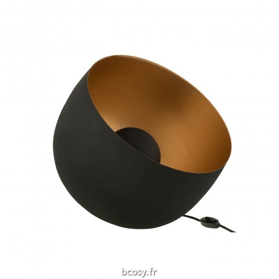J Line Lampe Rond Interieur Or Metal Noir Large JLine 37181 by Jolipa 37181.
