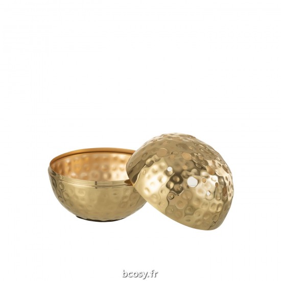 J-Line J Line vases Jolipa Vase Boule Avec Trous Metal Or Small.