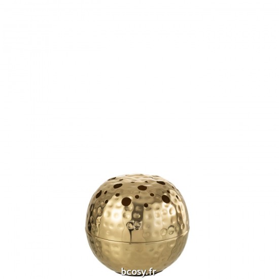 J Line Vase Boule Avec Trous Metal Or Small JLine 37189 by Jolipa 37189.