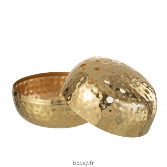 J-Line J Line vases Jolipa Vase Boule Avec Trous Metal Or Large.