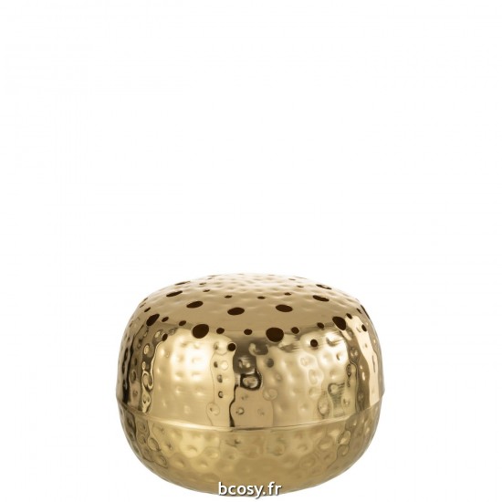 J Line Vase Boule Avec Trous Metal Or Large JLine 37190 by Jolipa 37190.