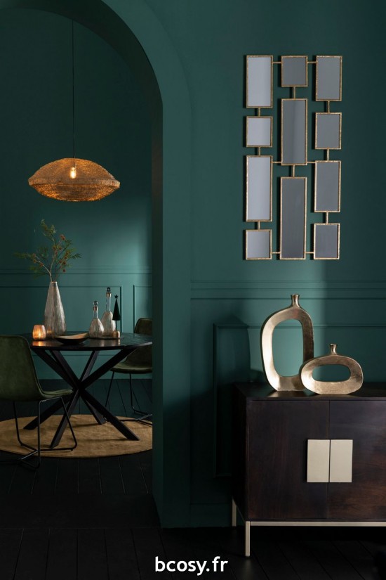 Jolipa Lampe Suspendue Filet Metal Or.