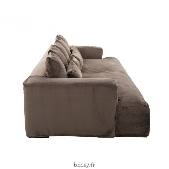 Jolipa Housse Fauteuil 9 Coussins Monaco Velours Xxl Marron Fonce.