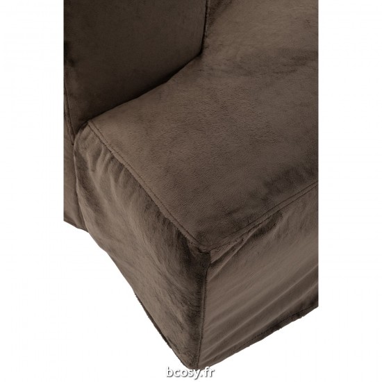 J-Line Funda Asiento+9 Cojines Monaco Terciopelo Xxl Marron Oscuro.