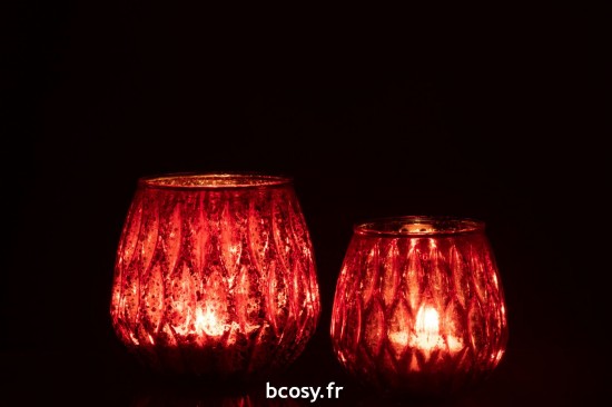 J-Line J Line photophores Photophore Motifs Verre Rouge Large.