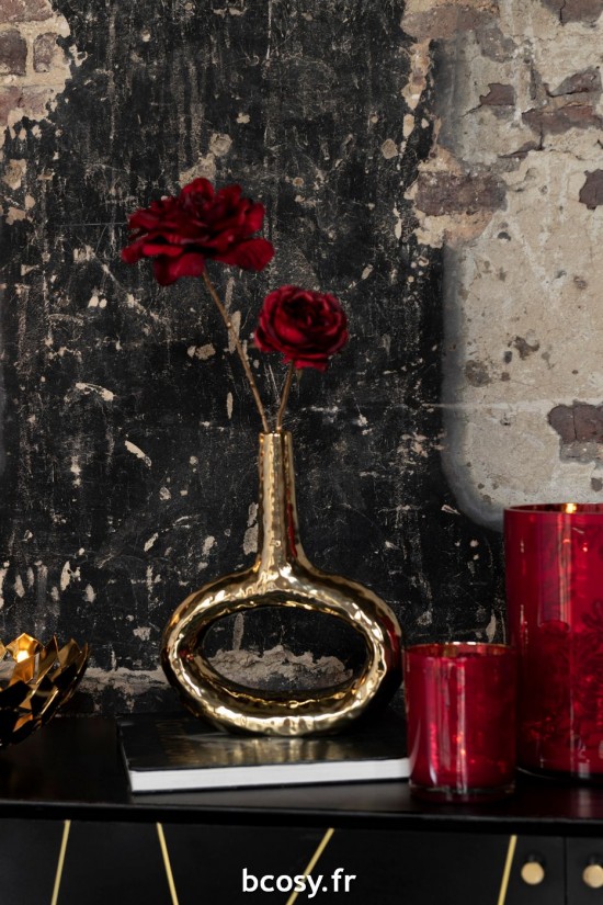 Jolipa Rose 1 Tige Plastique Rouge Or Small.