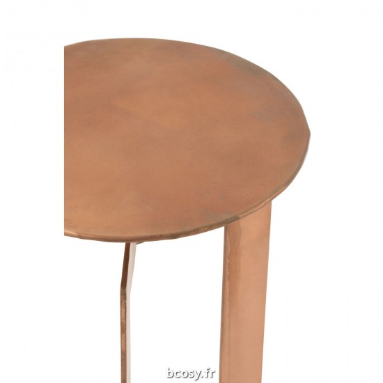 J-Line J Line tables d appoint bouts de canapé Jolipa Set De 2 Tables D Appoint Zino Haute Fer Cuivre.