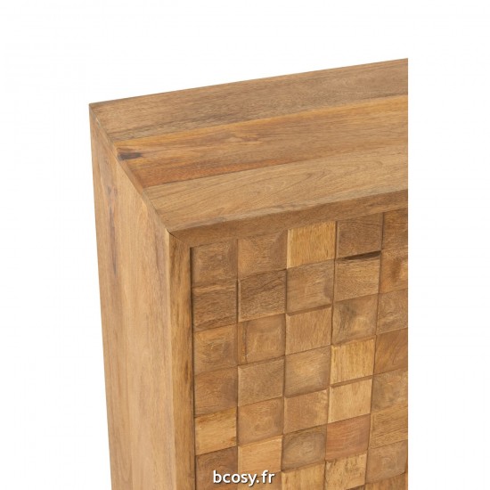 J-Line J Line armoires Armoire Nino Metal Bois De Manguier Naturel Or.