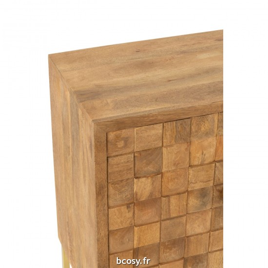 J-Line J Line armoires Armoire Sur Pied Nino Metal Bois De Manguier Naturel Or.