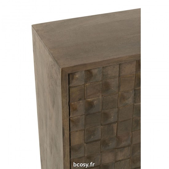 J-Line J Line armoires Armoire Pino Metal Bois De Manguier Marron Gris.