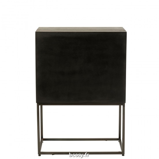 Jolipa Armoire Sur Pied Pino Metal Bois De Manguier Marron Gris.