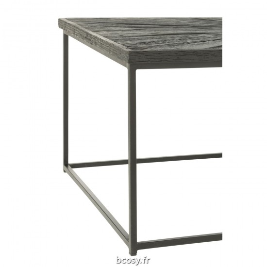 Jolipa Table Basse Shanil Bois Fer Noir.