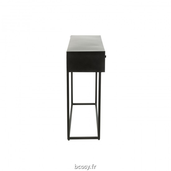 J-Line J Line tables de drapier murales Jolipa Console Shanil Bois Fer Noir.
