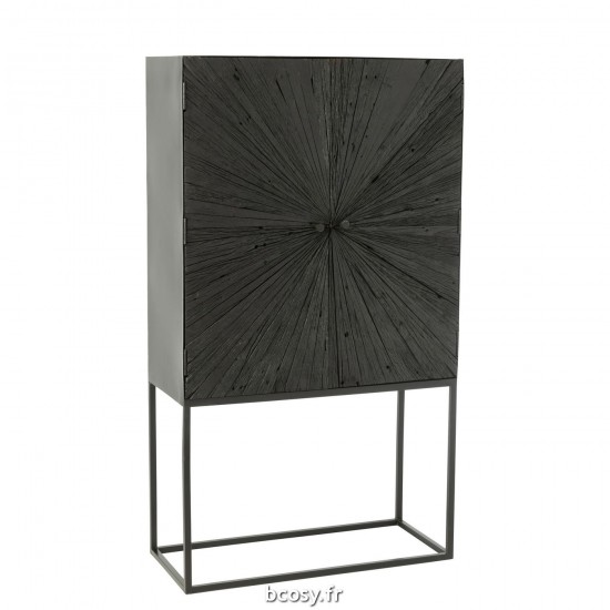 J Line Armoire Shanil Bois Fer Noir JLine 37757 by Jolipa 37757.