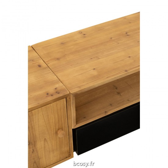 J-Line Mobile Tv Tina Legno/Ferro Nero/Naturale.