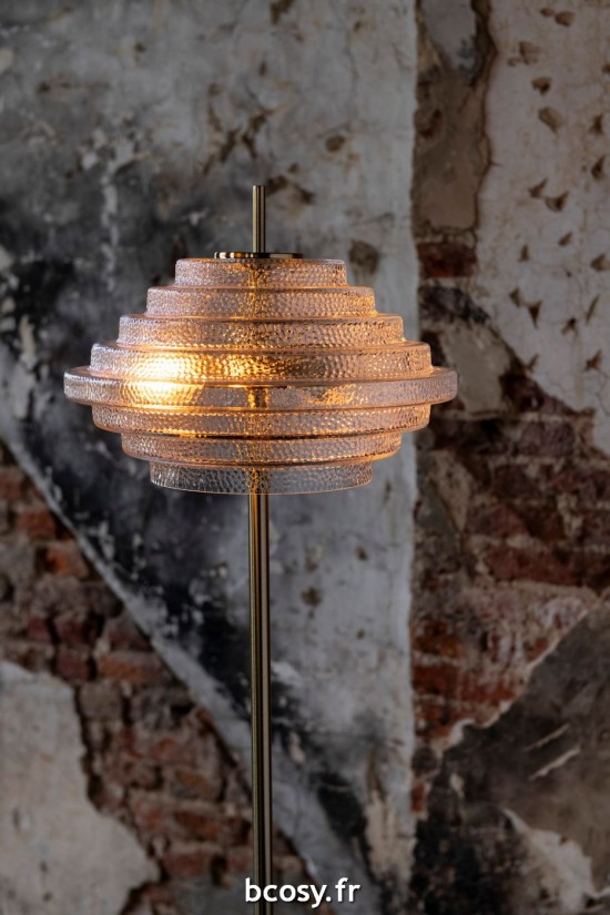 J-Line J Line Lampadaires Lampes Raides Debouts Sur Pied De Sol Lampe Sur Pied Led Or Metal Verre Transparent.