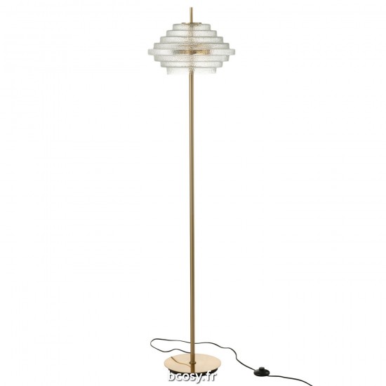 J Line Lampe Sur Pied Led Or Metal Verre Transparent JLine 37813 by Jolipa 37813.