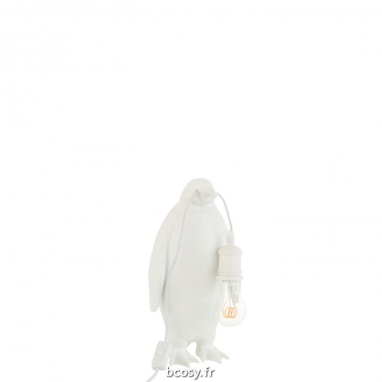 J Line Lampe Pingouin Resine Blanc Small JLine 37840 by Jolipa 37840.