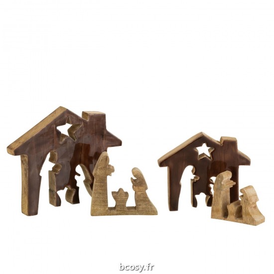 Jolipa Creche Maison Bois Marron Naturel Large.