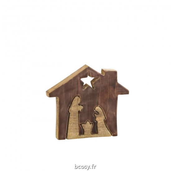 J Line Creche Maison Bois Marron Naturel Large JLine 37944 by Jolipa 37944.
