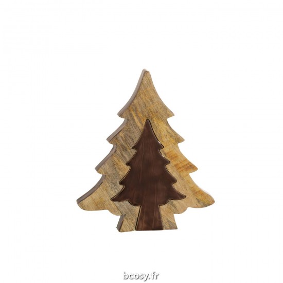 J Line Sapin Puzzle Bois Marron Naturel Large JLine 37951 by Jolipa 37951.