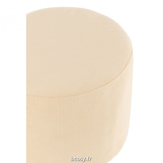 J-Line J Line poufs Jolipa Pouf Velours Cotele Creme.